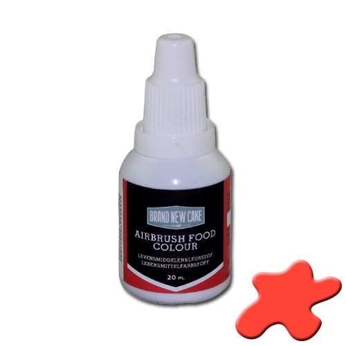 BrandNewCake® Airbrush Lebensmittelfarbe Rot 20ml - Essbare Farbe für Kuchen und Torten - Perfekt für Tortendekoration und Backen von Brand New Cake