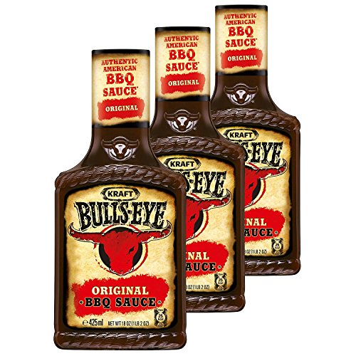 Bull´s Eye BBQ Sauce Original, 3er Pack, Grillsoße, 3 x 425g Flaschen von BULL'S-EYE