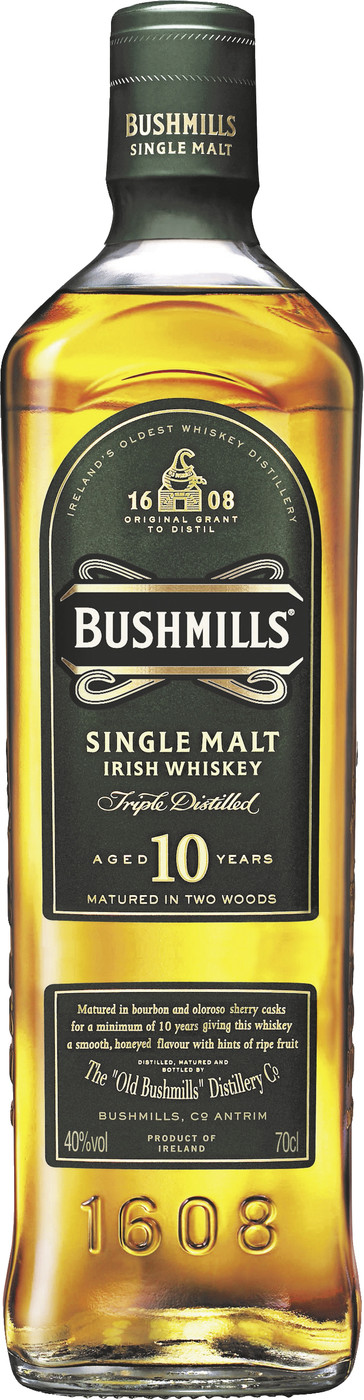 Bushmills Whiskey 10 Jahre 40% 0,7L