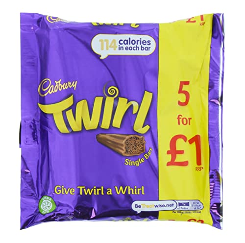 Cadbury Twirl 5 Stück a 21,5g Wirbel 107,5g von Cadbury