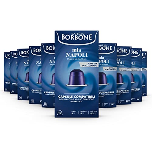 Caffe Borbone "Mia Napoli" Mischung - 100 Aluminium-Kapseln (10 x 10 Stück) – Kompatibel mit Kaffeemaschinen für den Hausgebrauch der Marke Nespresso* von CAFFÈ BORBONE