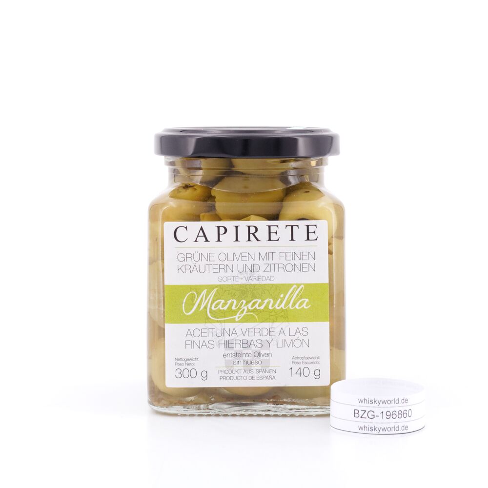 Capirete Manzanilla Oliven grüne Oliven mit Kräutern 140 g