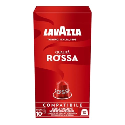 Lavazza Qualità Rossa, vollmundiger und ausgewogener Espresso, 10 Kapseln, Nespresso kompatibel von Lavazza