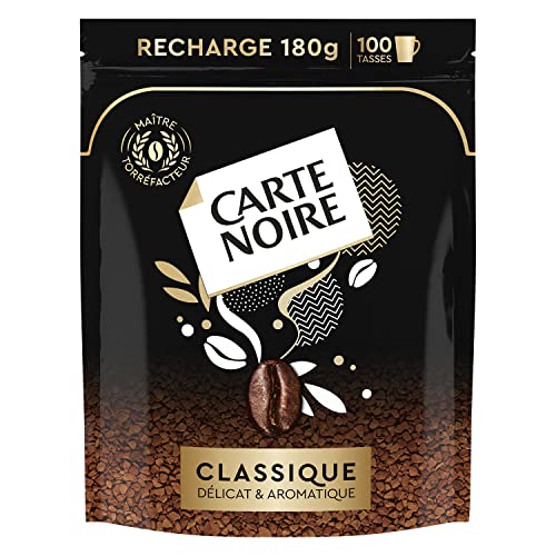 Carte Noire Classic Nachfüllgröße, Instantkaffee, löslicher Kaffee, 100 Tassen, 180 g von Carte Noire