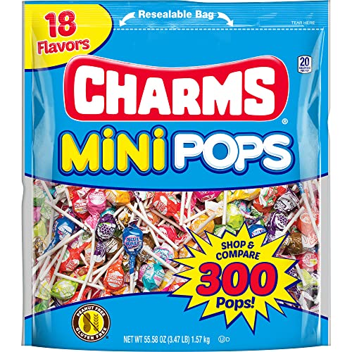 Charms Minipops 12 Assorted Flavors 300 Mini Pops in a Resealable Bag von Charms