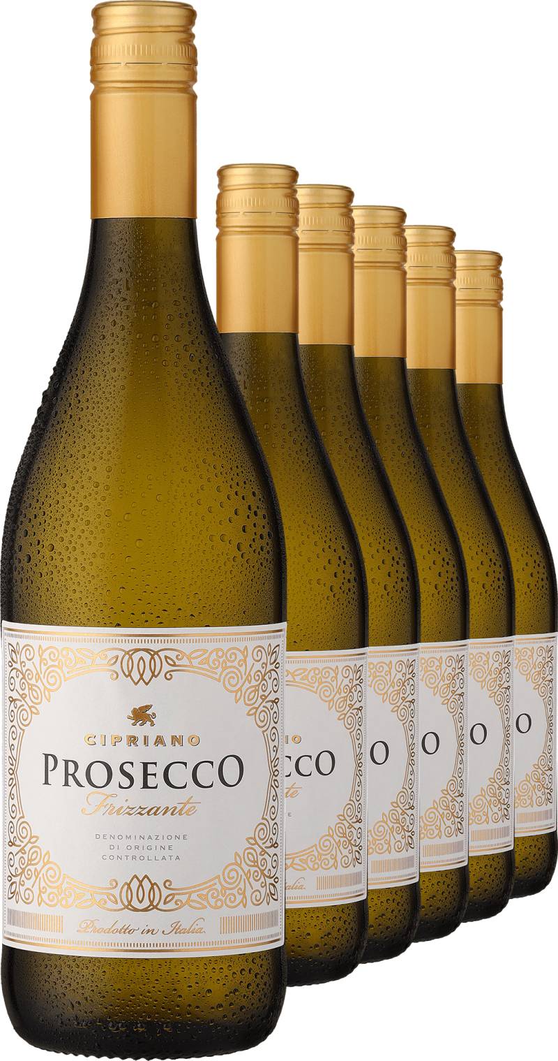 Cipriano Prosecco Frizzante im 6er-Vorratspaket