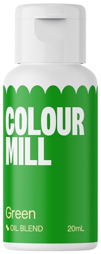 Colour Mill Oil Blend Green Lebensmittelfarbe auf Ölbasis - Lebensmittelfarben für Schokolade, Fondant, Cupcakes, Kuchen, Backen, Macaron - Food Coloring für Tortendeko - 20ml von Colour Mill