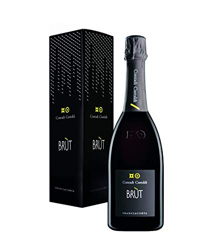 Contadi Castaldi Brut - Franciacorta DOCG Astucciato - Chardonnay, Pinot Nero, Pinot Bianco Trauben, Plant Based - 1 Flasche 750 ml von Contadi Castaldi