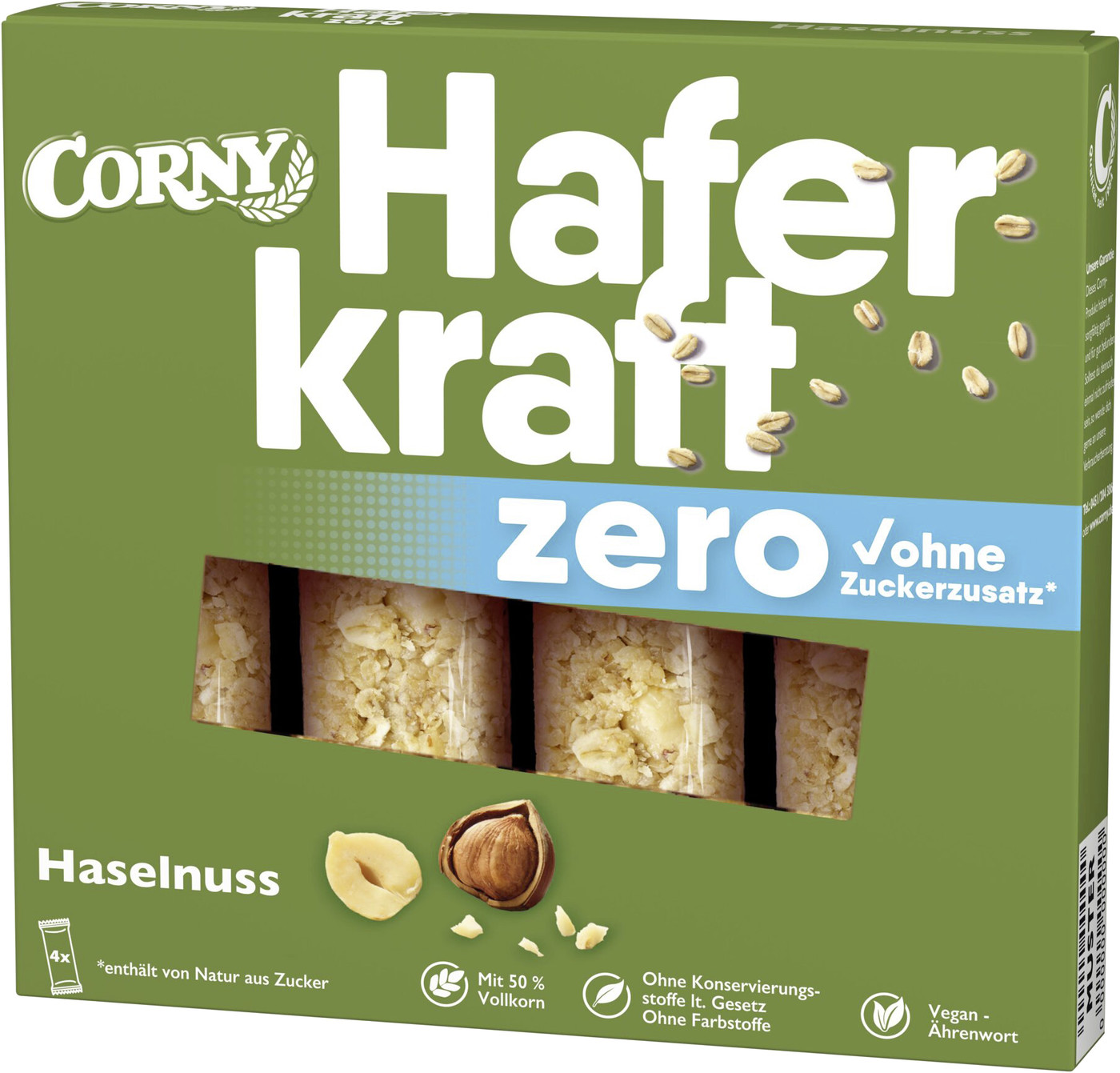 Corny Haferkraft Zero Haselnuss 4ST 140G