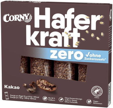 Corny Haferkraft Kakao Zero Zucker 4ST 140G