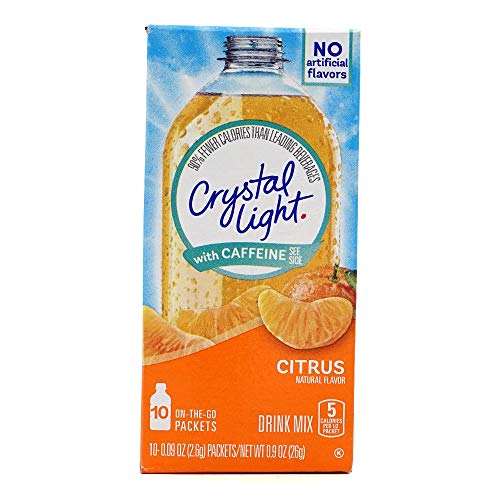 Crystal Light Citrus Energy Drink Mix mit Koffein (10 Päckchen)