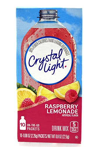 Crystal Light On The Go Raspberry Lemonade Drink Mix, 10-Packet Box (Pack of 4)