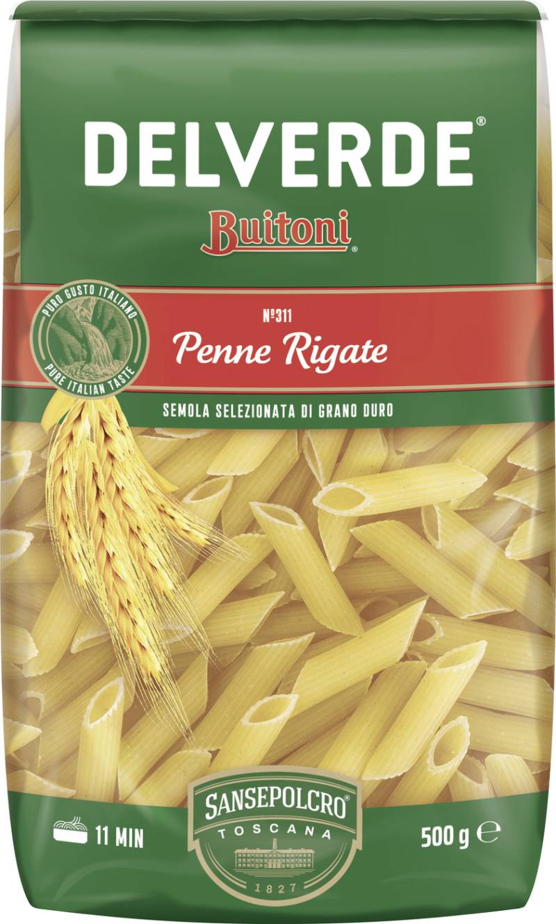 Delverde Nudeln Penne Rigate 500G