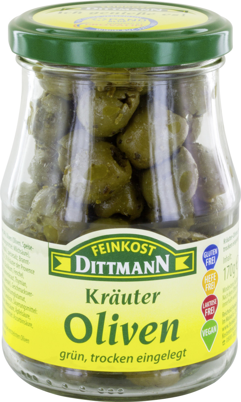 Dittmann Kräuter Oliven grün ohne Stein 170G