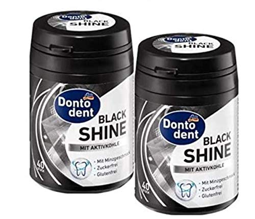 DontoDent Kaugummi Black Shine (2x 40 Stck.) - Original-Doppelpack von primeservice24®