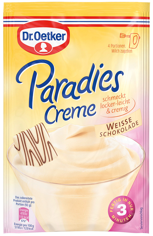 Dr.Oetker Paradies Creme weisse Schokolade 70G