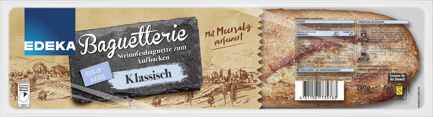 EDEKA Baguetterie Steinofenbaguette klassisch 250G