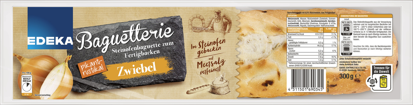 EDEKA Baguetterie Zwiebel 300G   MHD 12.02.2025