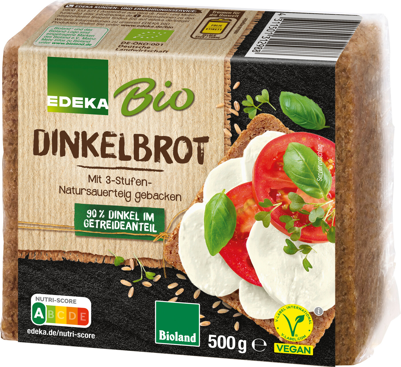 EDEKA Bio Dinkelbrot geschnitten 500G