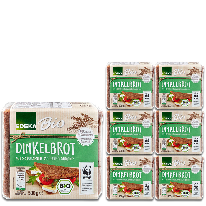 EDEKA Bio Dinkelbrot geschnitten 6x500G