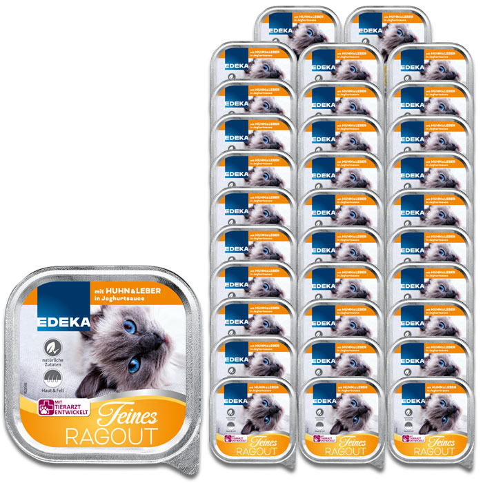 EDEKA Feines Ragout mit Huhn & Leber in Joghurtsauce 32x100G