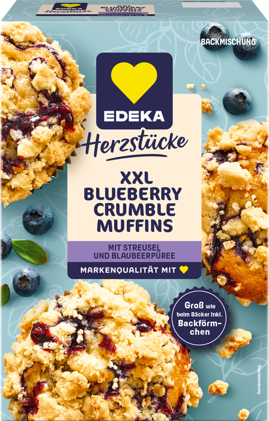 EDEKA Herzstücke XXL Blueberry Crumble Muffins 360G