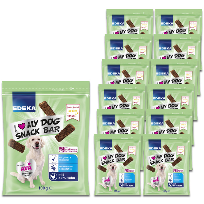 EDEKA I Love My Dog Snack Bar 12x100G