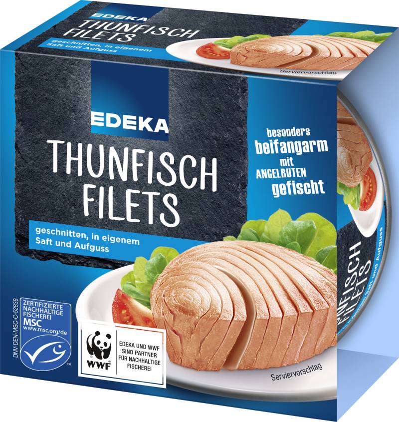 EDEKA Thunfischfilets in eigenem Saft und Aufguss 185G