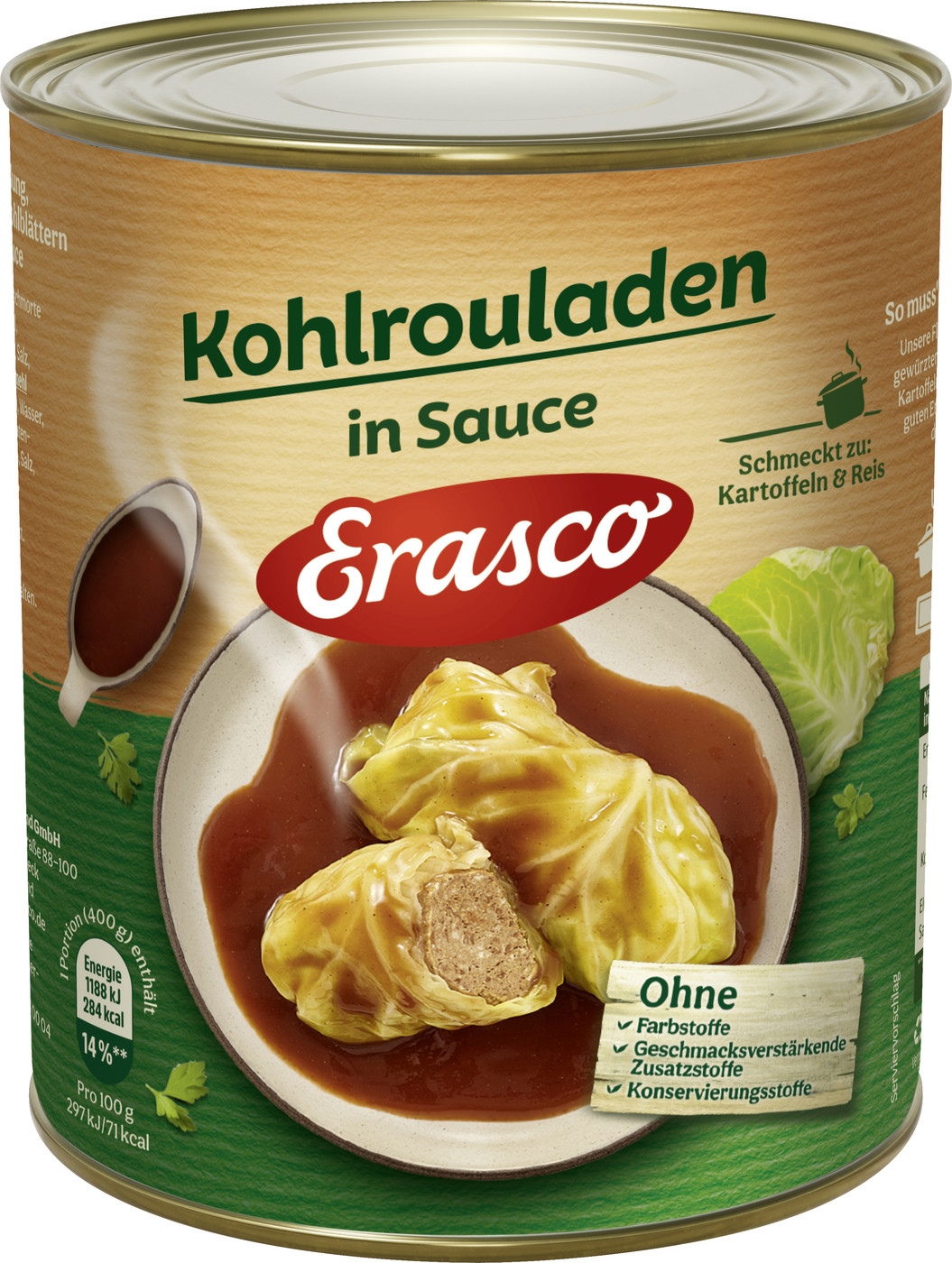 Erasco 2 Kohlrouladen 800G