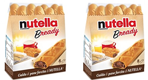 Ferrero: "Nutella B-ready " a crisp wafer of bread in the form of mini - baguette stuffed with a creamy Nutella * 8 pieces * 5.39 oz (153g) * Pack of 2 [ Italian Import ] von Nutella