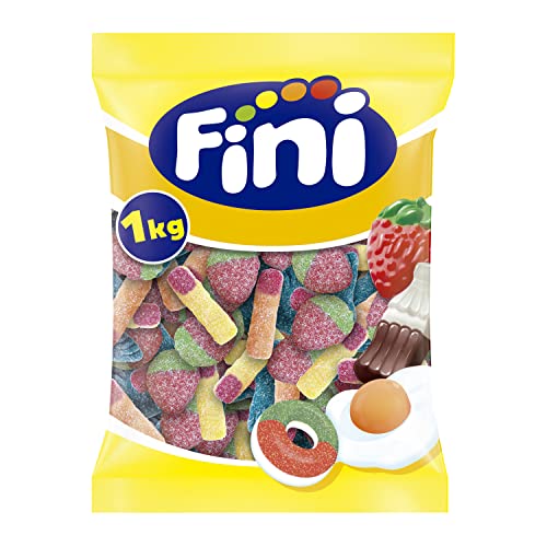 Fini Sour Booom Mix | Süßigkeiten aus Gummi, Glutenfrei und fettfrei, Süßigkeiten für Partys und Geschenke, 1 kg von Fini