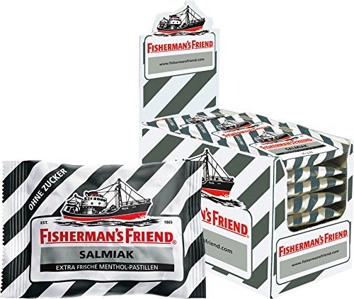 Fisherman's Friend Salmiak ohne Zucker, 4er Pack (4 x 25 g) von Fisherman's Friend