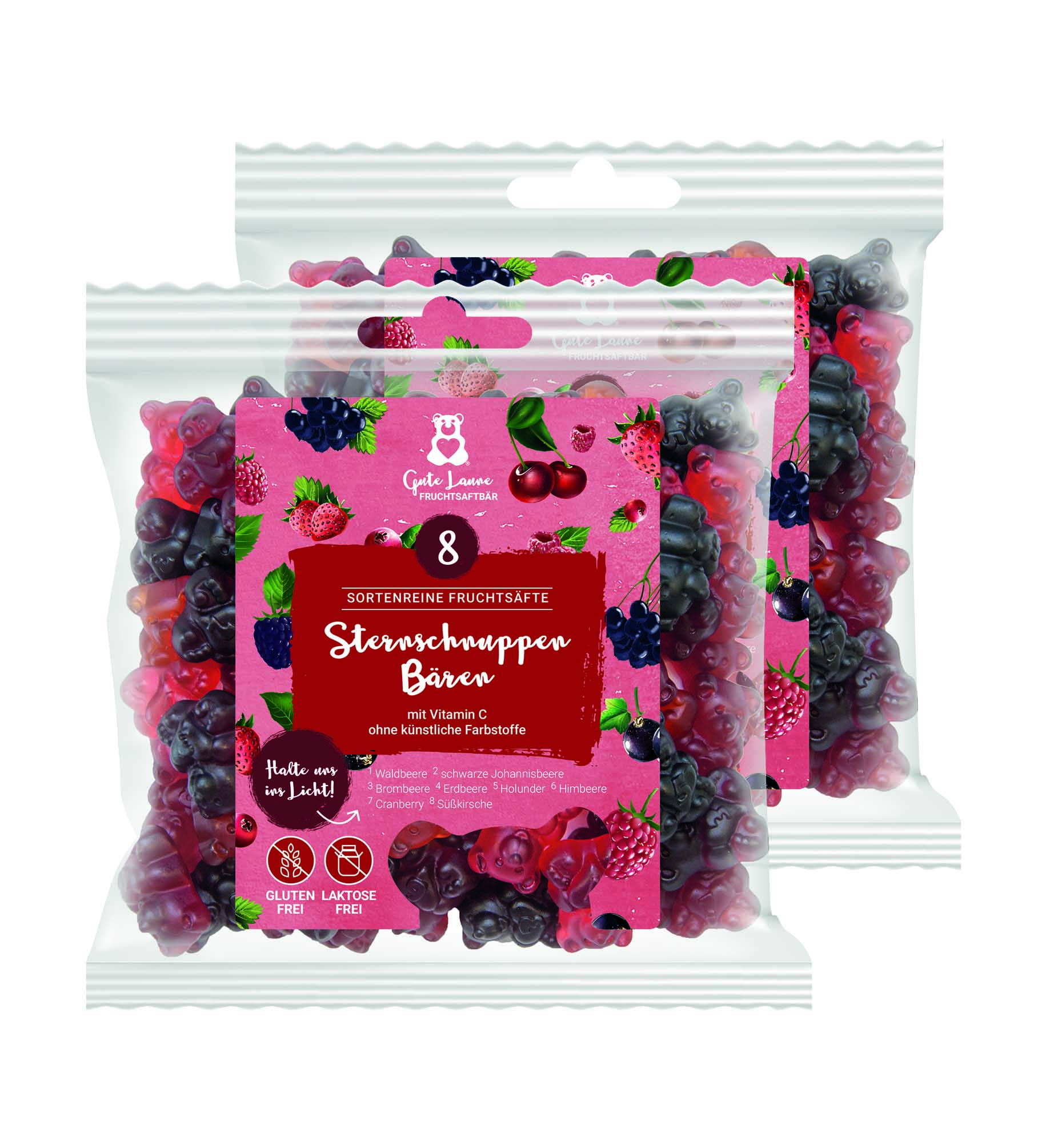 Fruchtgummi Sternschnuppen Bären - rot 2 x 150g