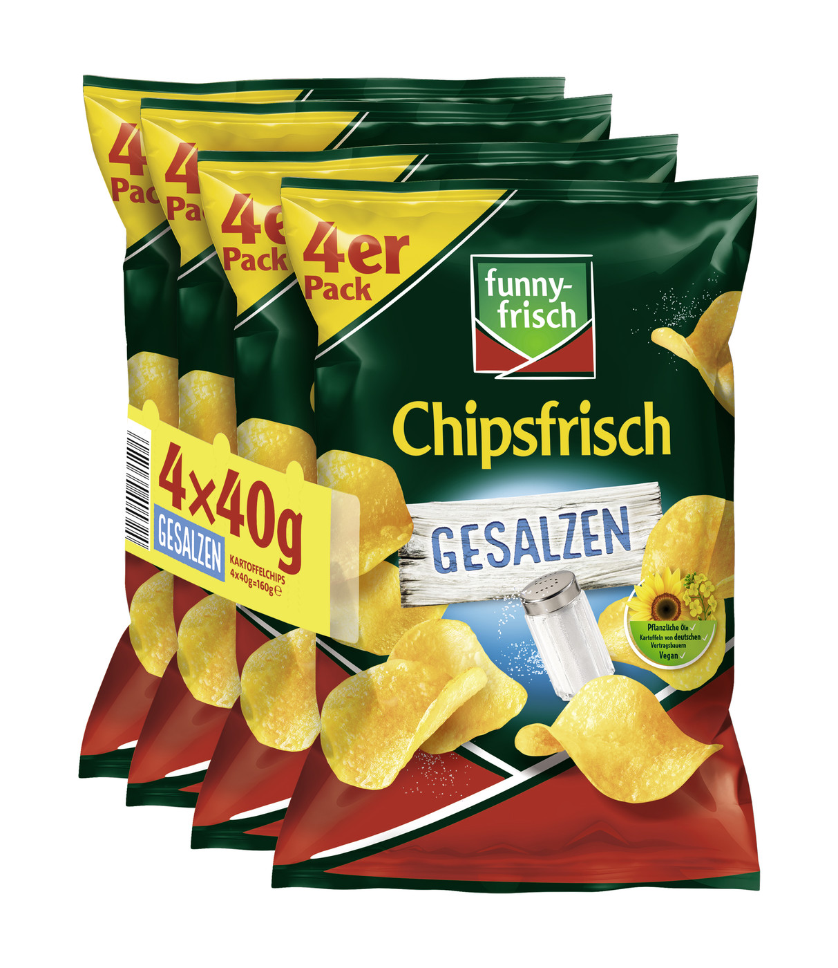 Funny-Frisch Chipsfrisch gesalzen 4x 40g