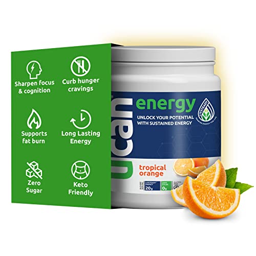 Generation UCAN SuperStarch å¨ Energy Drink Mix Tub, Tropical Orange, No Added Sugar, Gluten-Free, Naturally Sweetened, Vegan, 26.5 Ounces, 30 Servings