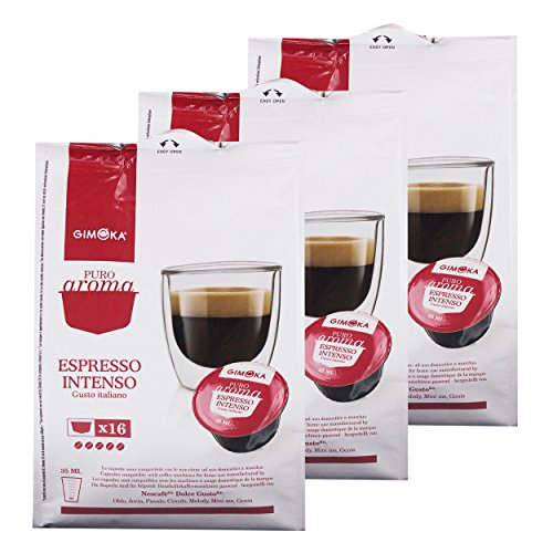 Gimoka Puro Aroma Espresso Intenso, Gusto Italiano, Kaffee, Kaffeekapsel Nescafé Dolce Gusto Kompatibel, Rot, 48 Kapseln von Gimoka