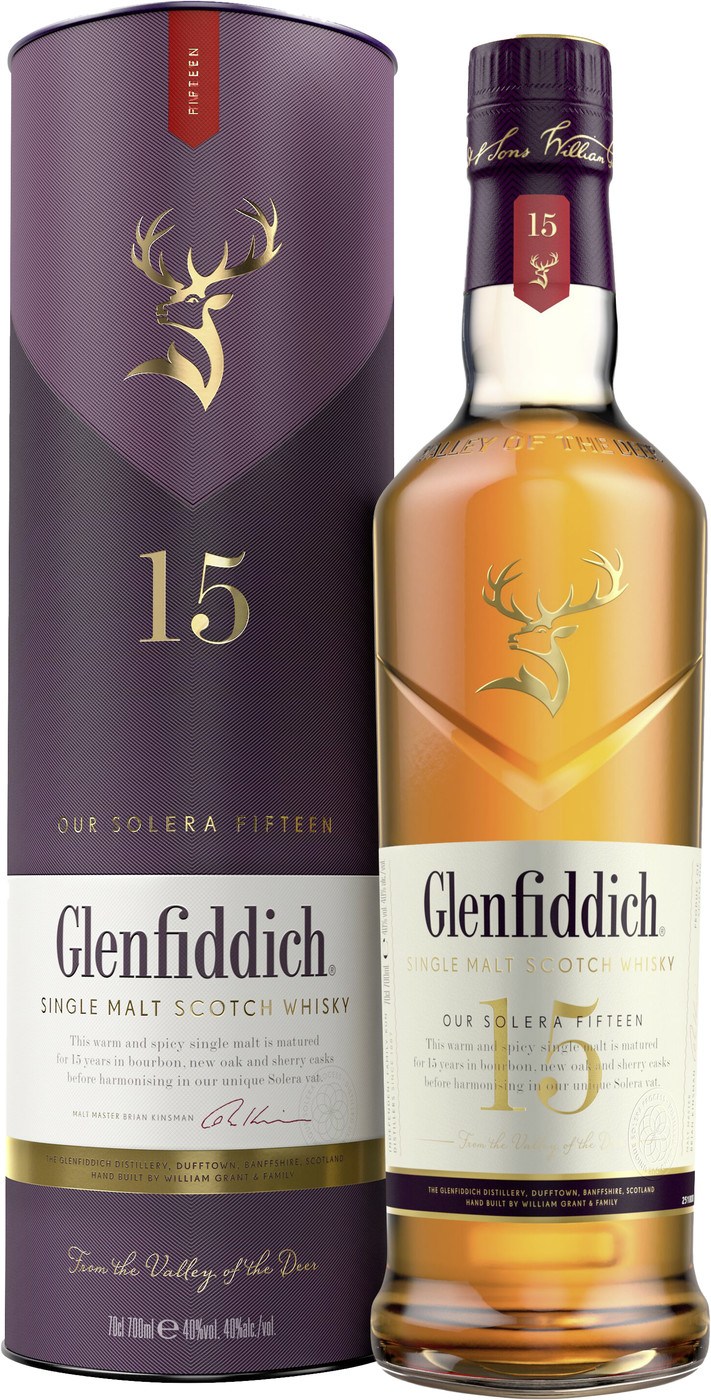 Glenfiddich Whisky 15 Jahre Solera 40% 0,7L
