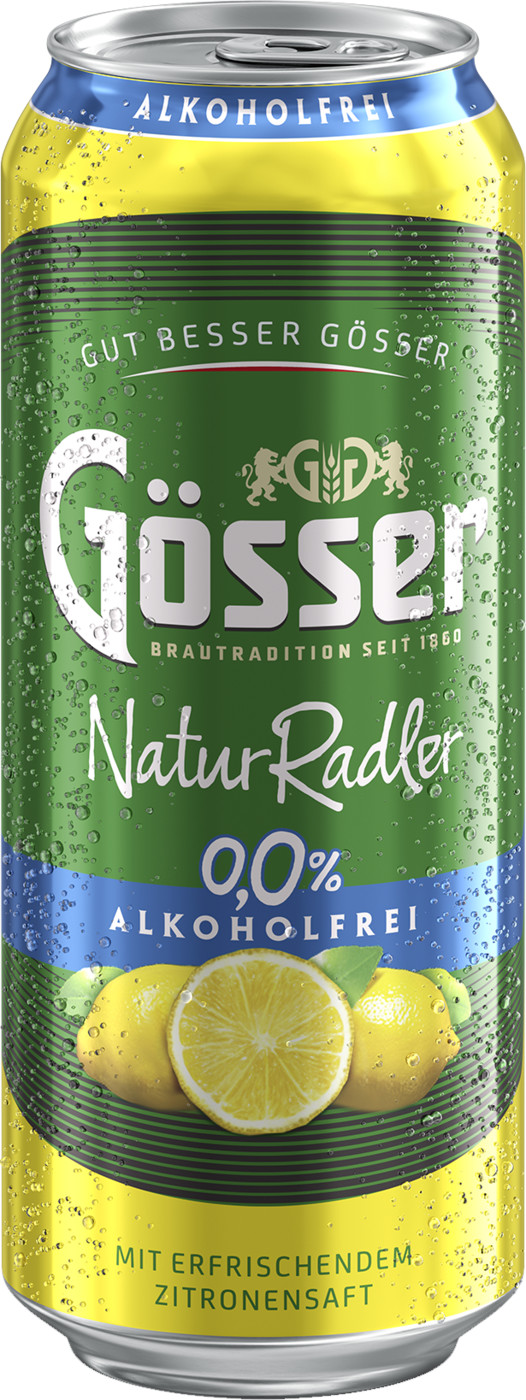Gösser Natur Radler 0,0% alkoholfrei 0,5L