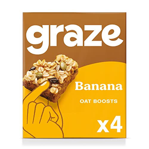 Graze Gesunde Snacks – Bananen-Hafer-Snack-Riegel, vegan, 4 x 30 g von Graze