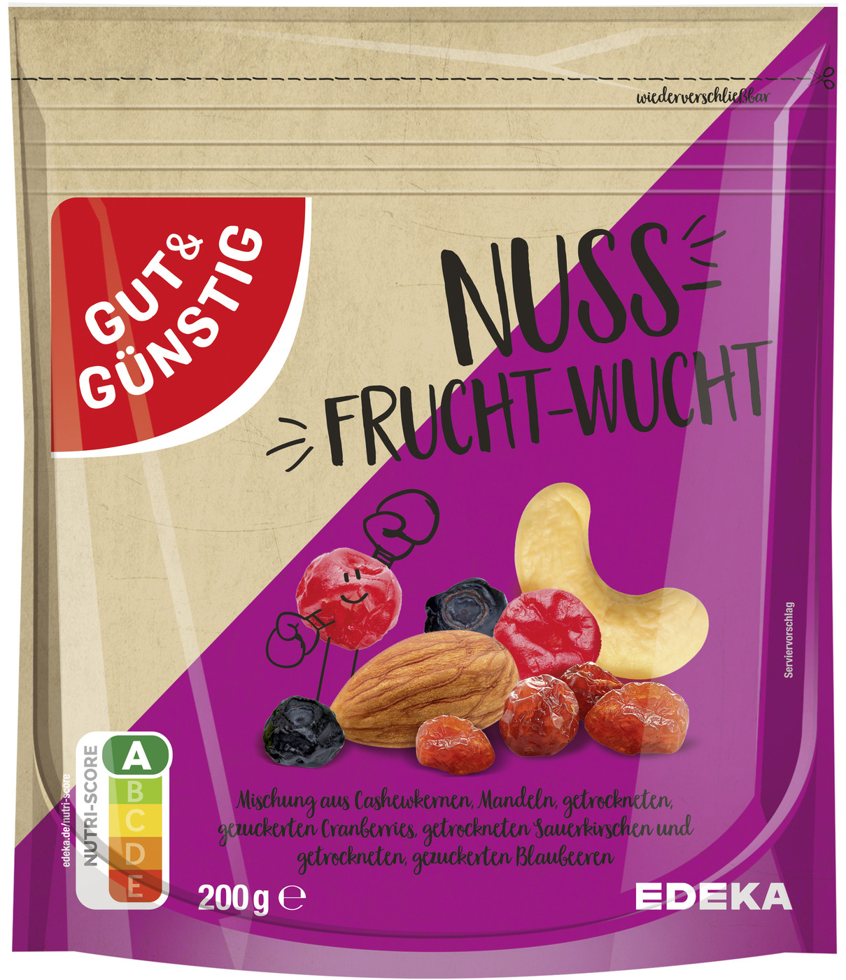 Gut & Günstig Nuss-Frucht-Wucht 200G