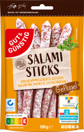 Gut & Günstig Salami Sticks Geflügel 100G