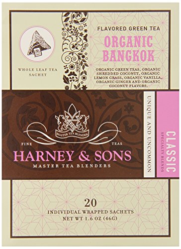 Harney & Sons Fine Teas Organic Bangkok - 20 Wrapped Sachets, 1.6 Ounce