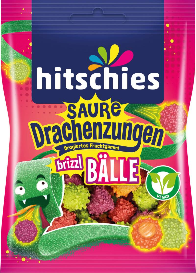 Hitschler Hitschies Saure Drachenzungen Brizzl Bälle 100G