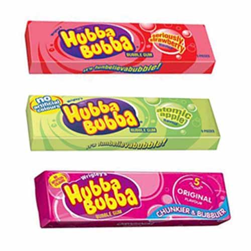 Hubba Bubba Bubblegum Mix Pack (Erdbeere, Apfel, Original) – 3 Packungen