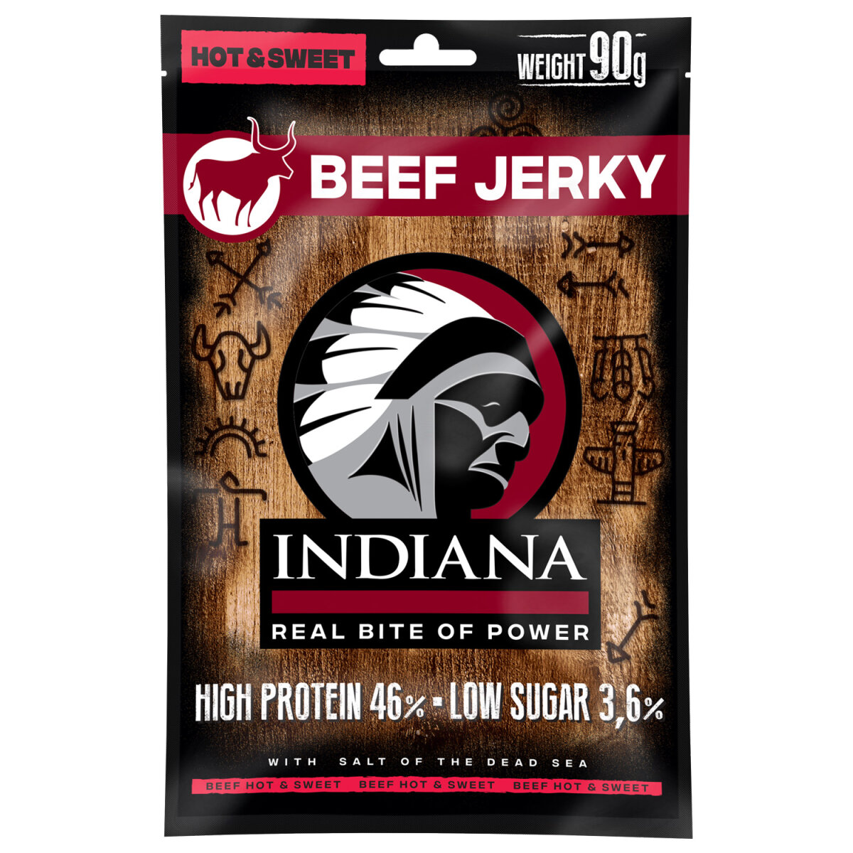 INDIANA Beef Jerky - 90g Einzelpack Hot & Sweet