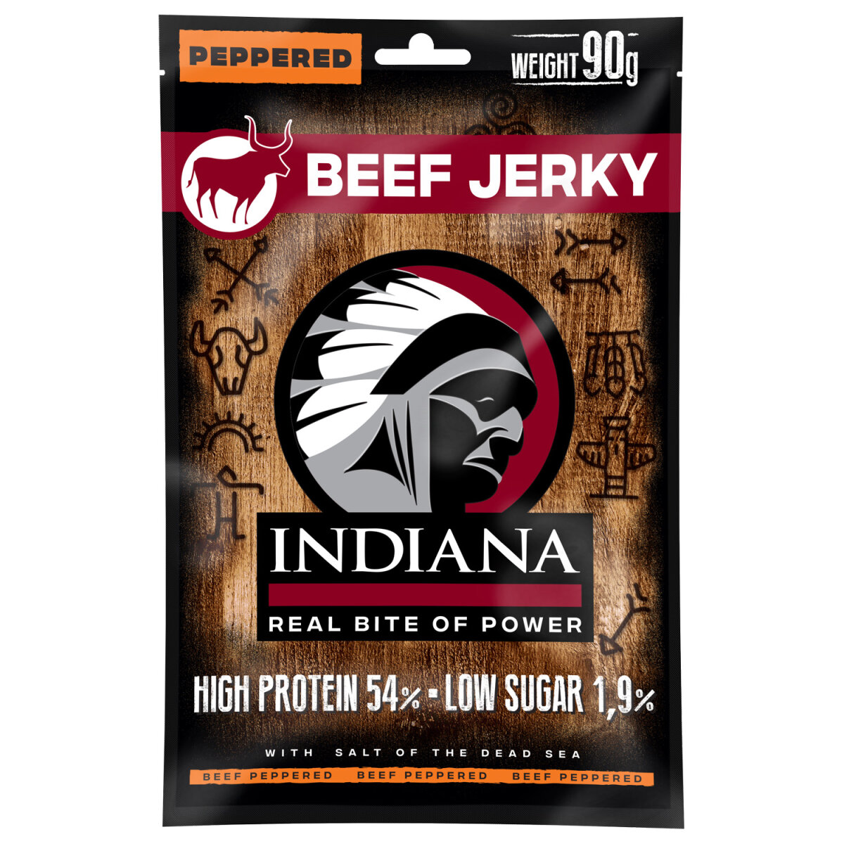 INDIANA Beef Jerky - 90g Einzelpack Peppered