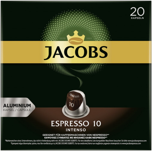 Jacobs Espresso 10 Intenso Kaffekapseln 20ST 104G