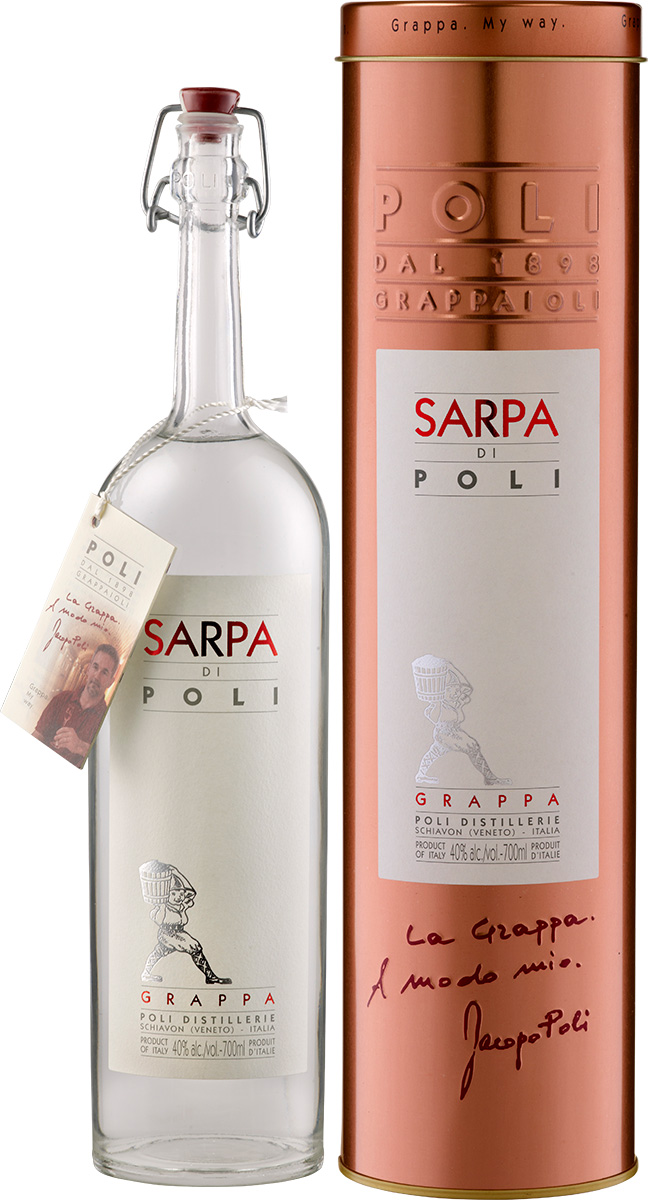 Jacopo Poli Grappa Sarpa di Poli - in Geschenkröhre -