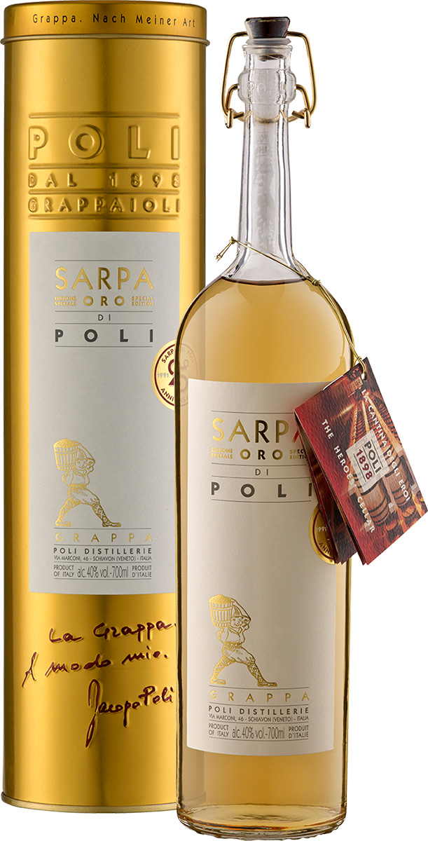 Jacopo Poli Sarpa di Barrique Oro di Poli - in Geschenkröhre -