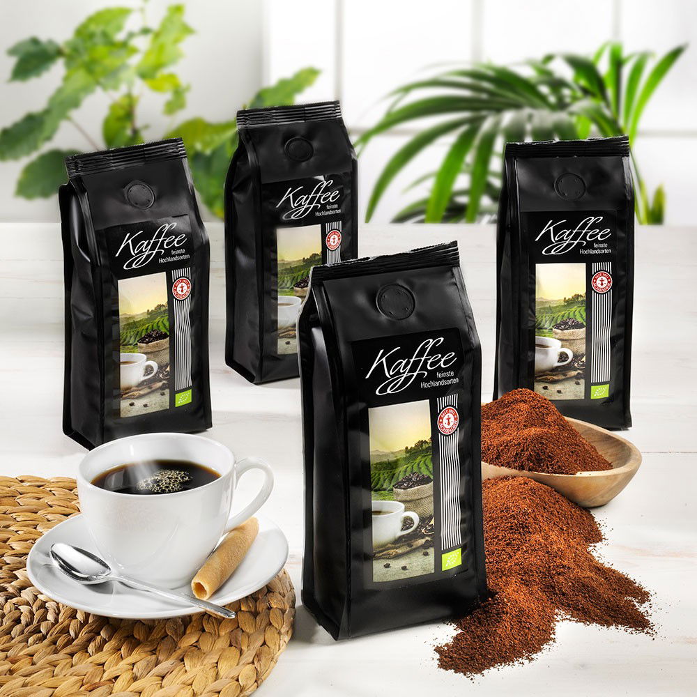 Schrader Kaffee Auswahl Exquisit 4er-Set Bio, ganze Bohne von Schrader